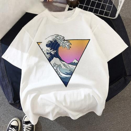 Funny The Great Wave T-shirt Ladies Kawaii Summer Top Harajuku T-shirt Vaporwave Cute Mountain Graphic T-shirt Women