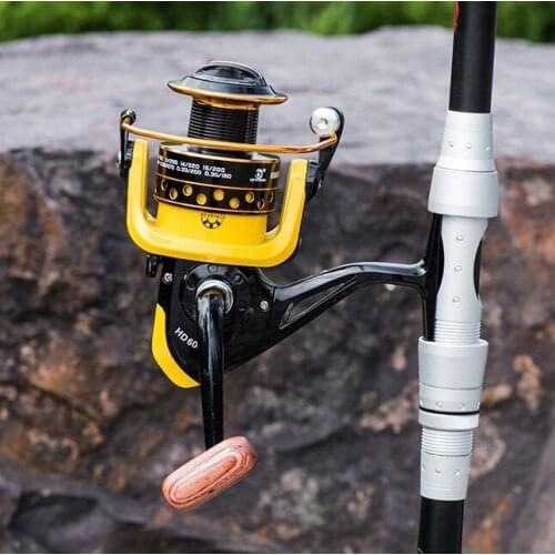 12BB Yellow Fishing Spinning Reel CNC Wire Cup Metal Fishing Bait Casting Reel Carp Reels 5.2:1 Speed Fishing Line Spool