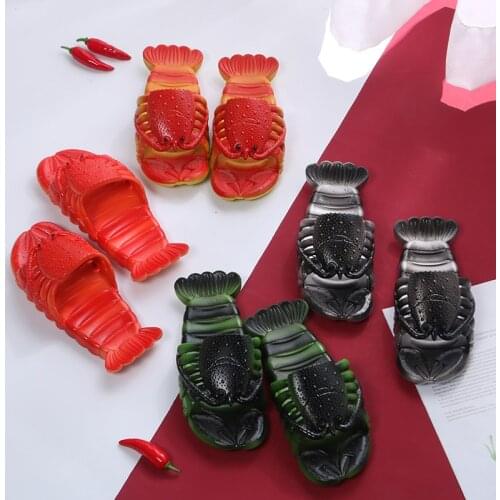 Women Slippers Shoes Summer Lobster Sandals 2020 New Non-Slip Beach Family Funny Lobster