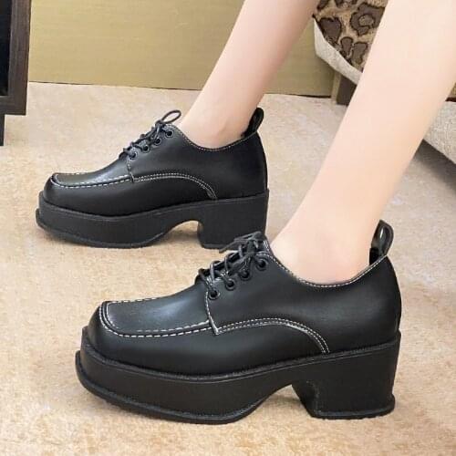 COOTELILI Woman Pumps 2021 New Fashion Square Toe Non-slip Basic 6cm Heel Slip On Pumps Women Shoes Black Size 35-39