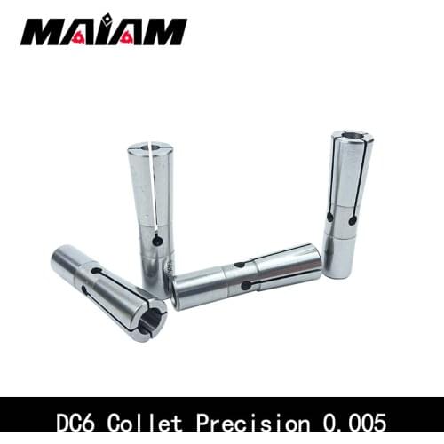 0.005 precision cnc collet dc6 chuck collet 2mm 3mm 4mm 5mm 6mm 3.175mm 1/8 pull back collet high precision collet dc collet