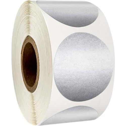 1inch Round Silver Scratch Off Stickers 300pcs/roll Scratch Off Stickers for Party Activity Game Stickers Kids Diy Toys Stickers