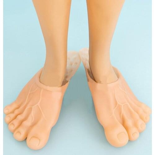 1 Pair Big Foots Tweezers Cartoon Festival Halloween Decor Vinyl Hulk Slippers Shoe Prank Trick Joke Toy Props for Carnivals