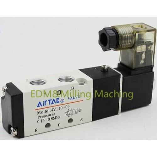1PC High Quality Pneumatic 5 Way 2 Position 1/8" AIRTAC Solenoid Valve 4V110-06 DC24V 5 Way 2 Position Durable New