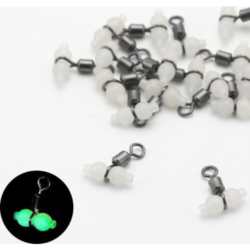 10PCS/20PCS/Stainless steel fishing connector pin bearing character ring balance luminous hoist string hook fishing gear gadgets
