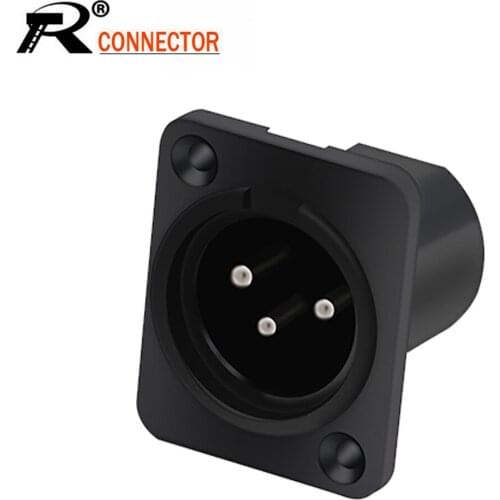 10pcs/lot 3 Pin XLR Male Plug Panel Mount XLR Jack Socket Chassis Audio MIC Cable Terminal Microphone XLR Wire Connector