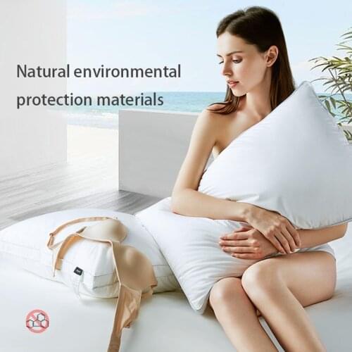 100% Goose Down Pillow Neck Pillows For Sleeping Neck Protection Bed Pillows 100% Cotton Shell Soft and Fluffy