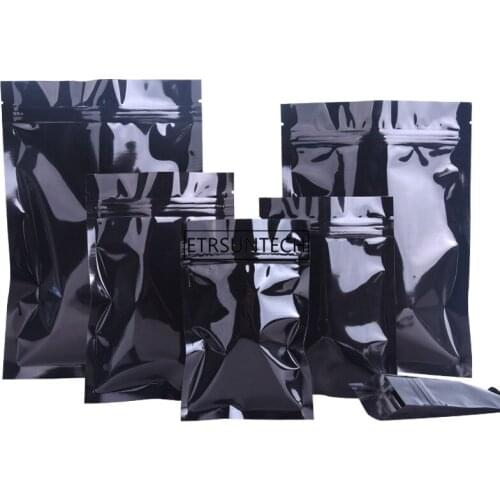 1000pcs/lot 11 Size Black Aluminum Foil Ziplock Bag Flat Bottom Metallic Mylar Black Zip Bag Herbal Fidget Spinner Bag