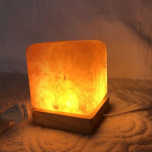 2 Pcs Wood LED Light 3D Crystals Glass Resin Art Dispaly Base Handmade Ornaments Night Lamp Base Stand