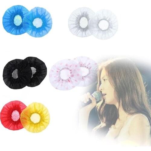 2Pcs Disposable Non-woven Microphone Cover KTV Karaoke Supplies Microphone Windshield Blowout Protective Microphone Cover Mat