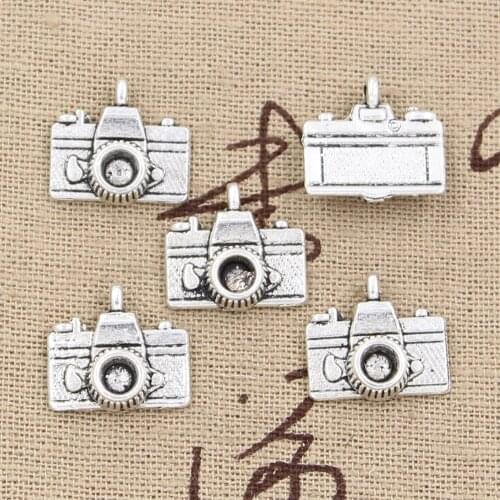 20pcs Charms Camera 15x14mm Handmade Craft Pendant Making fit,Vintage Tibetan Bronze Silver color,DIY For Bracelet Necklace
