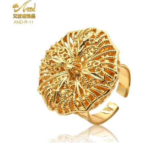 2021 New Wedding Ring Africa Gold Color Women Rings Jewelry Ethiopian India Dubai In Bride Engagement Ring Party Gifts Jewellery