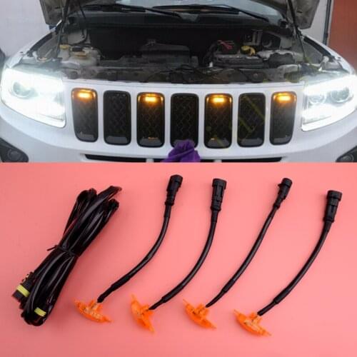 4pcs/Set Car Front Amber Lens Front Grille LED Light Plastic Fit for Ford F-250 F-350 F-450 2015 2016 2017 Styling