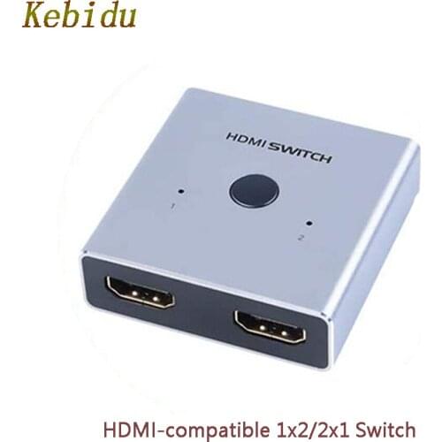 Kebidu 4K HDMI-compatible Switcher 2 in 1 HDMI-compatible 1x2/2x1 Adapter Converter For PS4 Xiaomi TV Box HDMI Splitter