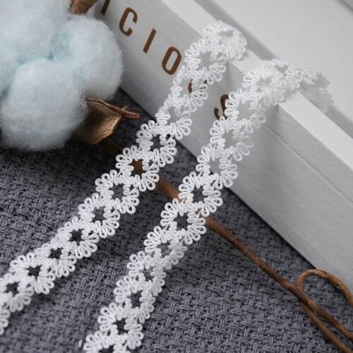 5 yards 15mm wide White Elastic Hollow Embroidery Flower Lace Ribbon for Diy Gift Packing Curtain Clothing Sewing Accessories