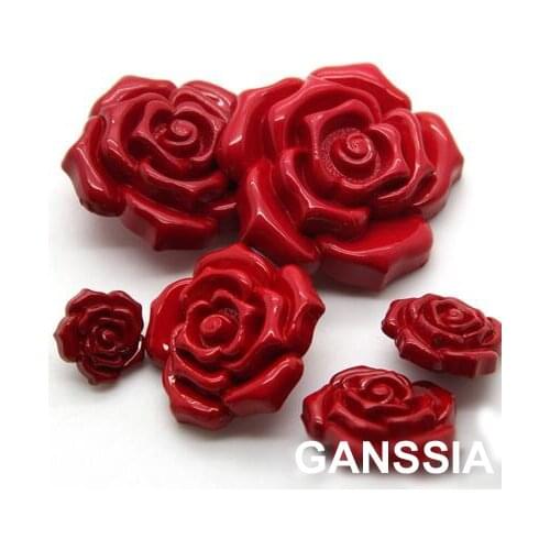 8pcs/lot Size: 20-38mm Romantic red rose Button Garment Matching Buttons Sewing Accessories (ss-1411-450)