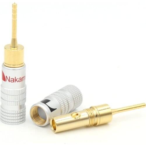 8Pcs Nakamichi 2mm Pin Speaker Banana Plug Adapter Wire Gold Plated New