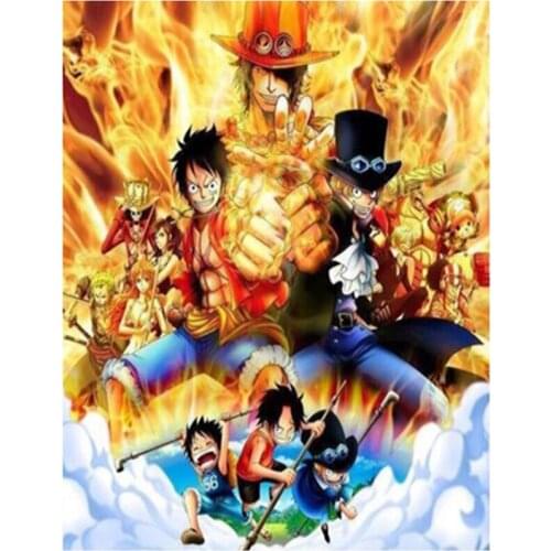 One Piece 5D Diy Diamond Painting Cartoon Pictures Cross Stitch Full Square Round Embroidery Mosaic Decor Child Gifts XN950