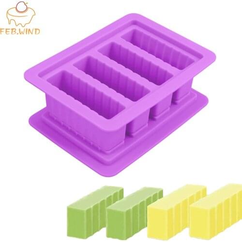 Non Stick Silicone Butter Mold With Lid Homemade Silicone Mold For Soap Bar/Cake/Cornbread Bpa Free 097