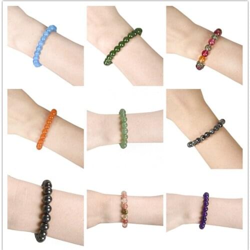 HOT 8mm10mm Size Natural Crystal Chalcedony Stone Bracelet Beads Jewelry Bracelets Simple fashion matching of womens Bracelet