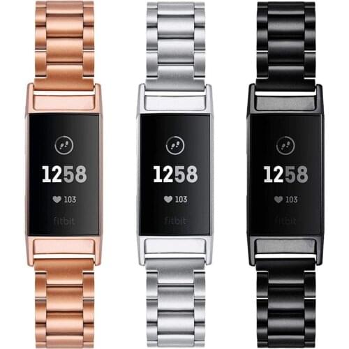 Charge 3 SE Bands Replacement for Fitbit Charge 4 Metal Watchband Stainless Steel Bracelet Strap for Fitbit Charge4 Wristbands