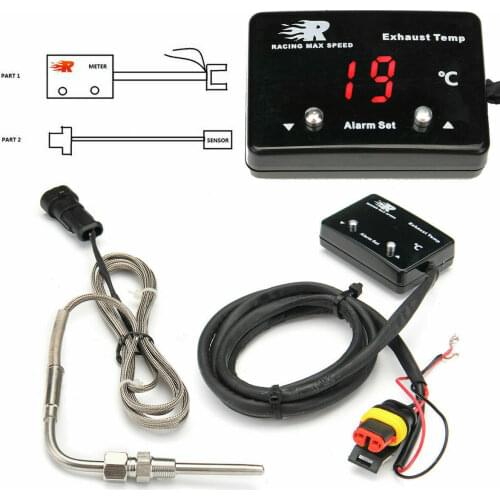 Digital Car Exhaust Gas Temp Gauge LED Pointer EGT Temperature Meter + Sensor #K