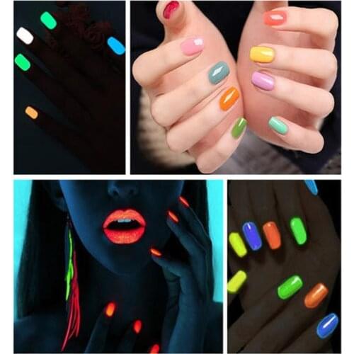 Colorful Fluorescent Nail Art Pigment Powder Eyeshadow Face Nail Art Dust Glow Party Favors Night Club Bar Supplies