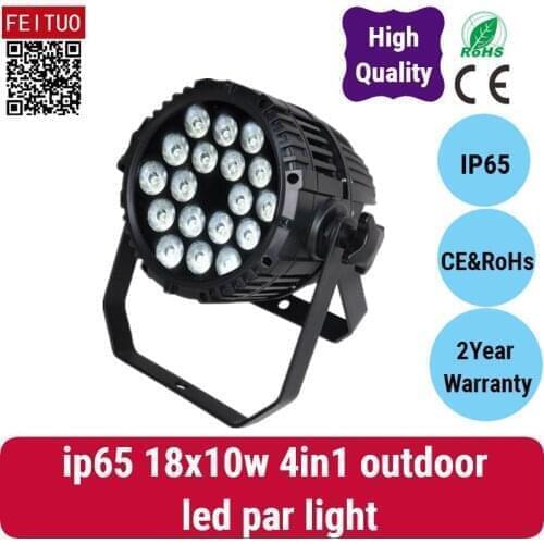 H-4/lot Feituo lighting IP65 waterproof beam 18*10W rgbw 4in1 color strobe effect led par stage light outdoor dmx 512