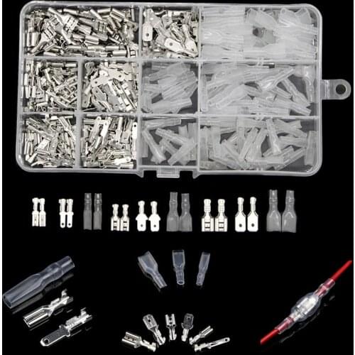 270PCS 2.8/4.8/6.3mm Insulated Crimp Terminals Seal Electrical Wire Connectors Crimp Spaded Terminal Connector Assortment Kit