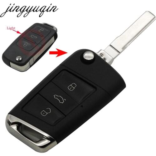 Jingyuqin 10pcs/lot 3 Button Folding Flip Remote Key Shell Cover for Volkswagen VW Golf 7 Jetta Passat Beetle Polo Bora Modified