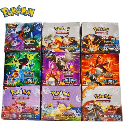 324Pcs/Box Pokemon Pikachu 36 bag Collection Cards Newest GX EX Sword&Shield Sun&Moon English Trading Card Shining Game Versions