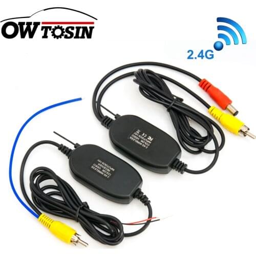 Owtosin 2.4Ghz Wireless Camera RCA Video Transmitter Kit With Wireless Receiver Kit For Car Rear View Camera and Parking Monitor