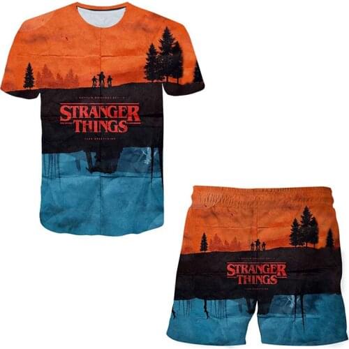 New Horror TV series Stranger Things Cosplay 3D Print Two Pieces Suit girl summer Outfit Fashion boy Harajuku T-shirts shorts