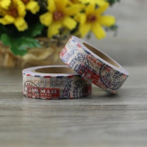 1 roll Vintage Postmark washi tape DIY decoration scrapbooking planner masking tape adhesive tape label sticker stationery