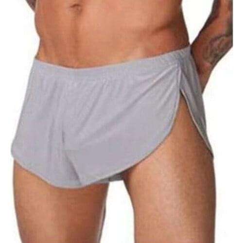 Mens New Sexy Comfortable Home Shorts, Fashionable Solid Color Quick Drying, Breathable Silk Smooth Round Edge Sports Pants