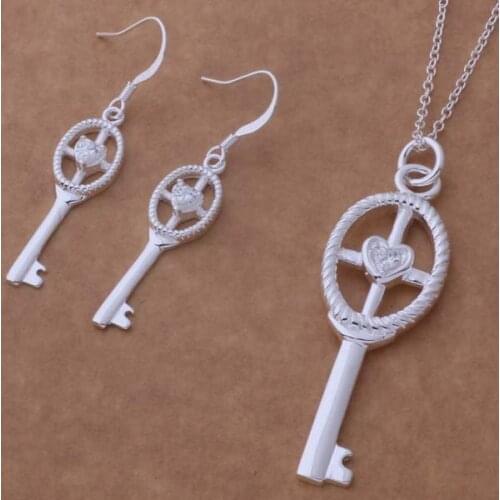 Wholesale High quality silver plated Fashion jewelry earrings necklace WT-343