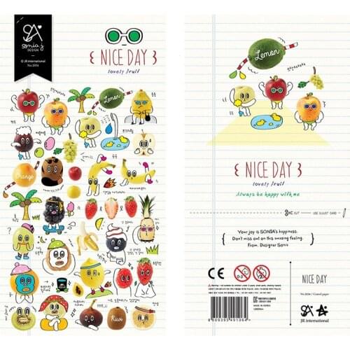 Origin Korea Sonia Mini Fruit Expression Scrapbooking Paper Sticker For DIY Diary Mobile Cups Desk Decoration Suatelier Stiker