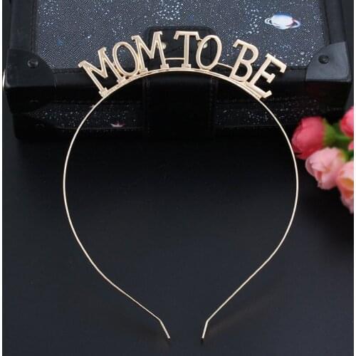 Rose Gold Silver Mom To Be Tiara Crown Headband for Baby Shower Boy Girl Gender Reveal Party Announcement Decorations