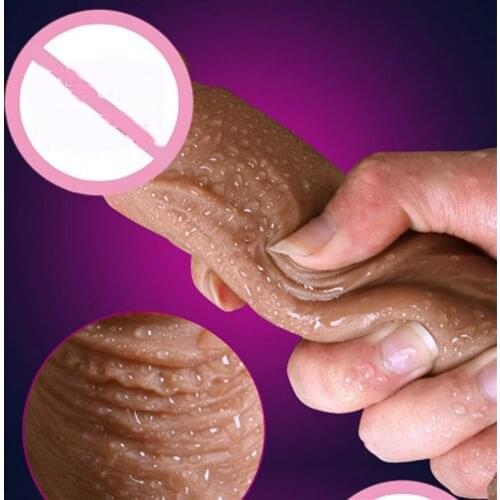 Flesh Realistic Dildo with Suction Cup Artificial Penis Dildo Vibrator Adult Sex Toys for Women Masturbation Simulation Dildo