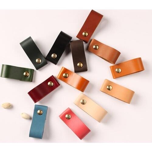 Wardrobe cabinet door handles Soft Leather Handles Nordic Cupboard door handles and Knobs for Furniture hardware