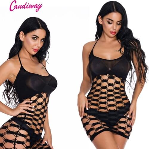 Sexy Lingerie dress Net Bodysuits Tempting Perspective Nightdress Nightwear Body dress Female GA283