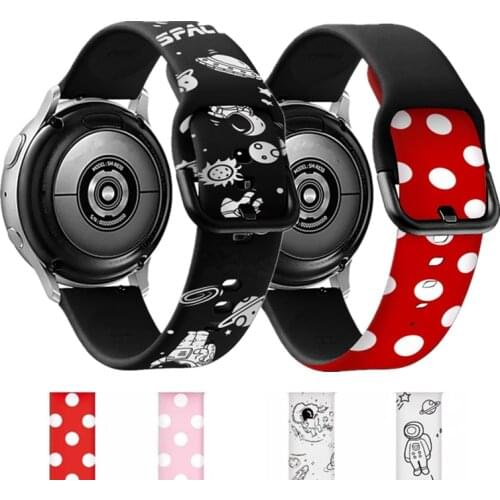 Print Silicone Band for Samsung active 2 for Samsung Galaxy Watch 46mm 42mm 20mm 22mm Bracelet for Gear S3 strap Huawei Watch