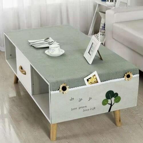 Nordic Coffee Table Cloth Dining living Room Cabinet Cover Dust Proof Cover With Pocket