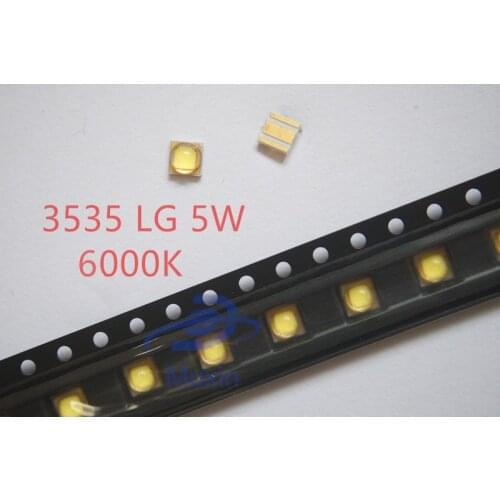 5pcs For LG high brightness LED lamp 5W lamp beads 3535 are white 6000K free shipping