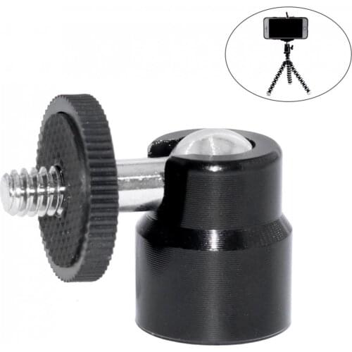 1/4 Inch Hot Shoe Tripod Mount Camera Head Ball Adapter Cradle Ball Head with Live LED Light Flash Bracket Holder for DV Camera