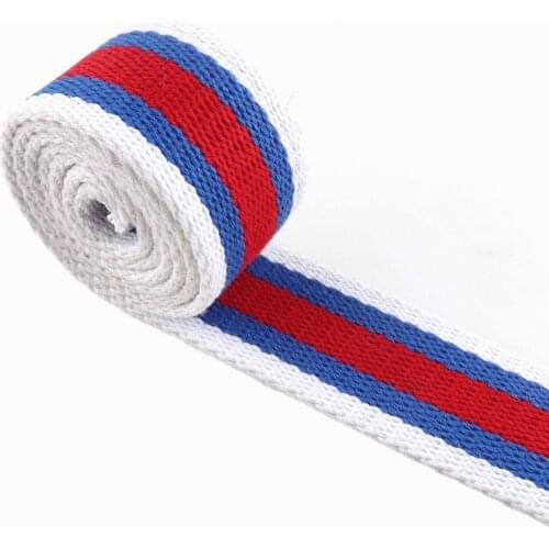1.5inch blue striped webbing Polyester webbing cotton Nylon webbing Strap for handbag garment backpack Belt Dog Collar