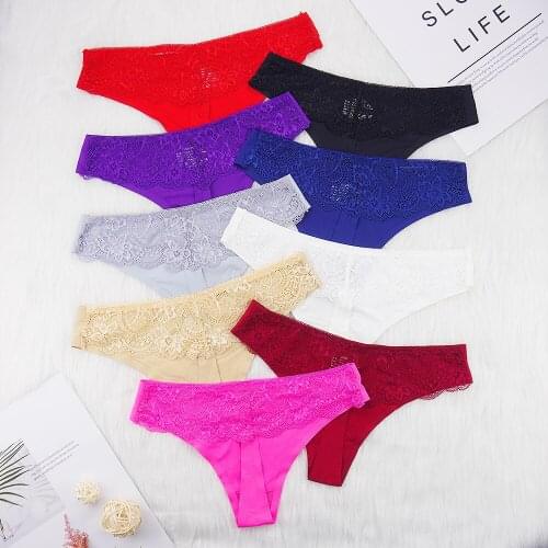 1 Pice Lot Panties Underwear Woman Lace Thong G String Sexy Briefs Lingerie Woman Thong T-back Female Low Waist Womens Panties