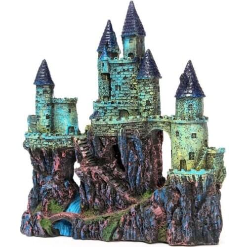 1 Pcs European Resin Castle Fish Tank Aquarium Decoration Castle Tower Decoration Cave Aquarium Landscaping Accessories Crafts