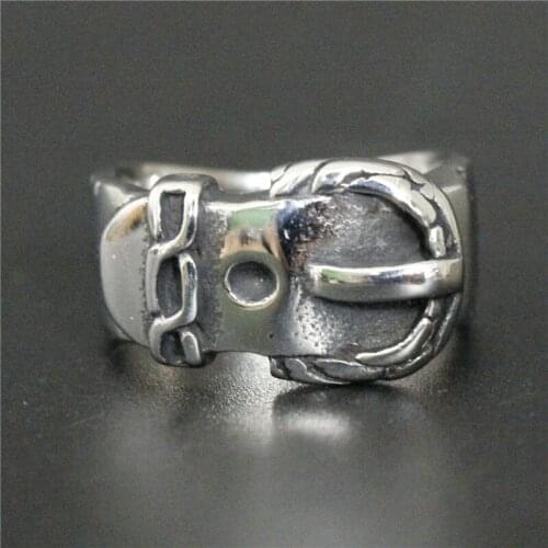 3pc/lot Newest Design Belt Shape Ring 316L Stainless Steel Punk Style Hot Selling Cool Ring