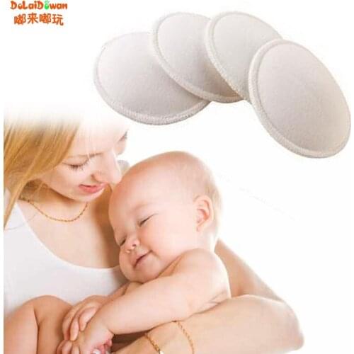 4pc Washable Reusable Breast Nursing Pads Absorbent Breastfeedreast Milk Storage Bags Food Storage Pouch Pre-sterilised BPA Free